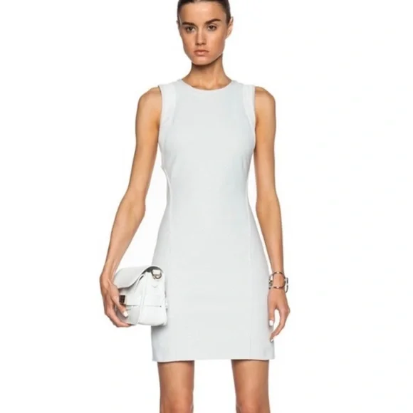 HELMUT LANG Light Grey Mesh Accent Back Cutout Dress - Picture 3 of 5